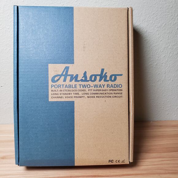 Ansko VHF/UHF FM Transceiver Portable Two Way Radio Set Black New In Box - Picture 1 of 3